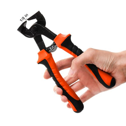 Okllen 2 Pieces Glass Tile Nippers Set, Heavy Duty Wheeled Glass Mosaic Nipper & Hd Ceramic Tile Nipper, Tile Cutter Pliers with Soft Grip Handle