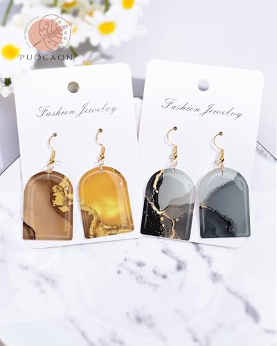 Puocaon Marble Clay Transfer Paper - 18 Pcs Elegant Marble Art Design Transfer Sheets for Polymer Clay Colorful Earrings Design Jewelry Making - color: brown marble
