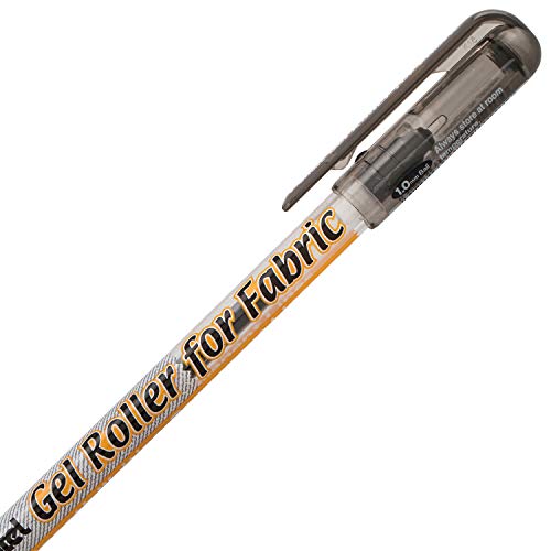 Pentel Arts Gel Roller for Fabric, (1.0mm) Bold Lines, Permanent, Black Ink, Pack of 2 (BN15BP2A)