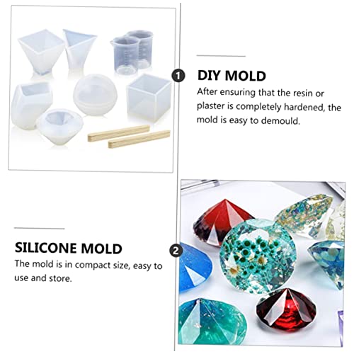 STOBOK 18-Piece Silicone Mold Set for DIY Crafting 3D Decorative Shapes Liquid Resin Casting for Jewelry Making and Epoxy Art Projects