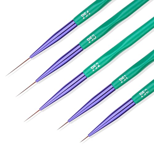 Detail Paint Brushes, Ultra Fine Tip Thin Brush for Fine Detailing & Art Painting, Acrylic Watercolor Craft Rock Face Painting Nail Art Striping etc. - color: Green