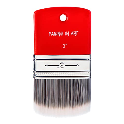 Falling in Art Filbert Paddle Paint Brush, Scale Brush for Oil and Acrylic Paints,3 Inch - color: Filbert, size: 3''