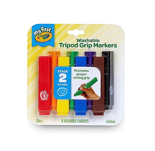 Crayola Triangle Toddler Markers (8ct), Easy Grip Washable Markers for Toddlers, Arts & Crafts Supplies, Coloring for Young Kids, Nontoxic - size: 1 Count (Pack of 1)
