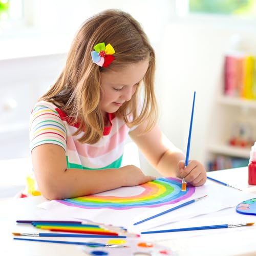 160 Pcs Small Paint Brushes Bulk, Flat and Round Pointed Paint Brushes Set for Kids Classroom Watercolor Canvas Face Painting Acrylic Painting