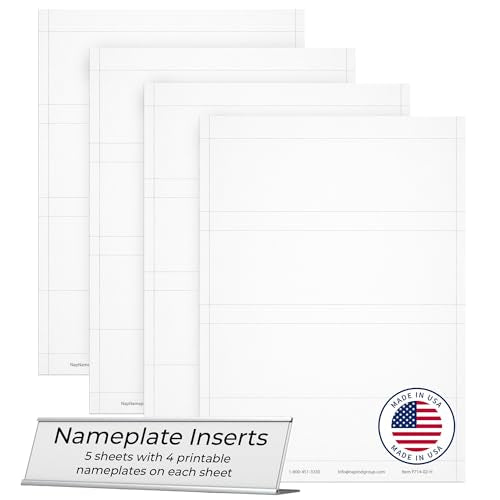Perforated Paper Nameplate Inserts, Pack of 20 (6" x 1") - color: White, size: 6" x 1"