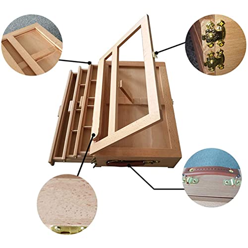 Portable Desktop Easel Art Supplies Painting Storage Box Multifunction Adjustable Wooden Tabletop Easel