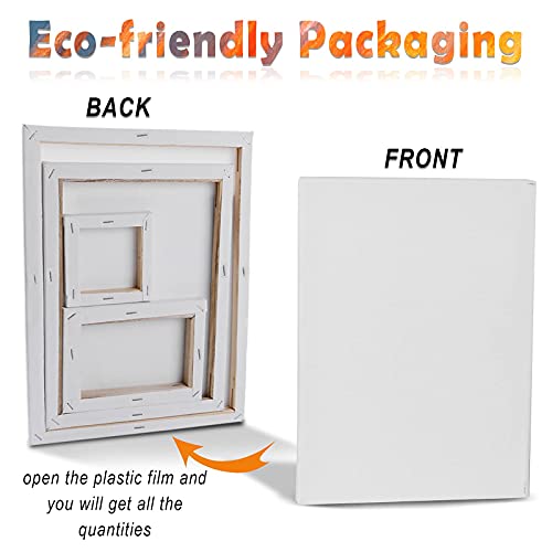 30 Pack Canvases for Painting with 4x4“, 5x7”, 8x10“, 9x12”, 11x14“, 12x16”, Painting Canvas for Oil & Acrylic Paint - size: 30 Packs - 6Sizes(5 of Each)