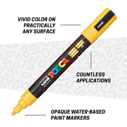 POSCA Canvas Paint by Number Kit, Boho - 8 Acrylic Markers with 2 Pre-Drawn Canvases - Gift Set for Artists, Adults and Kids - color: Boho