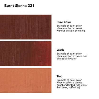 Daler-Rowney Georgian Water Mixable Oil Paint Burnt Sienna 37ml Tube - Art Paints for Canvas Paper and More - Oil Painting Supplies for Artists and Students - Artist Oil Paint for Any Skill Set