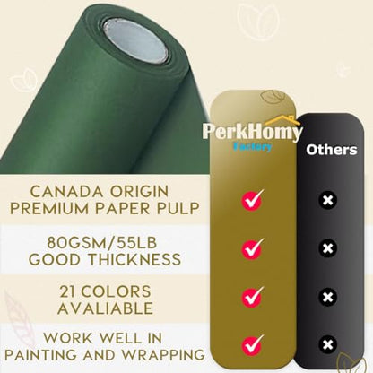 SMART&CASUAL 15" x 450" (37.5') Kraft Paper Roll for Art Craft Supplies Gift Wrapping Moving Packing Painting Drawing Paint Easel Poster Chart Paper (Dark Green, 15" W x 450" L (37.5')) - color: Dark Green, size: 15"W x 450"L ( 37.5' )