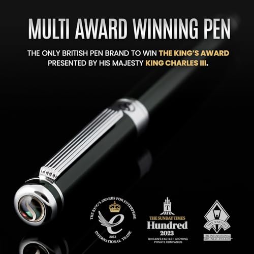Scriveiner Black Green Fountain Pen - Stunning Luxury Pen with Chrome Finish, Schmidt Nib (Medium), Best Pen Gift Set for Men & Women, Professional, Executive, Office, Nice Pens - color: 13. Very Dark Black Green with Chrome, style: Medium Nib