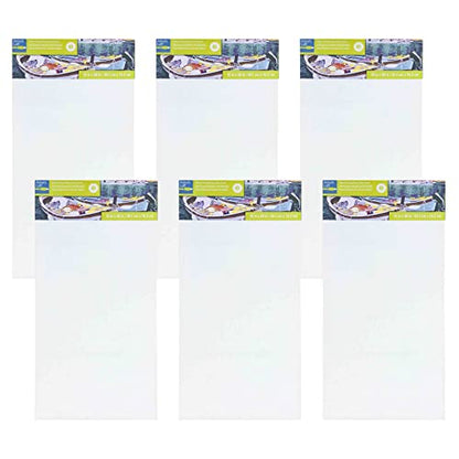 Artist's Loft 15" x 30" Level 3 Gallery Wrapped Heavy Duty Canvas - Acid Free Cotton Canvas for Paint, Acrylic, & Oils - Bulk 6 Pack - size: 15\ x 30\
