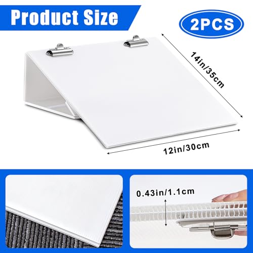 Nuanchu Folding Slant Board for Writing 14 x 12 Inch Large Slanted Clipboard Adjustable Tilted Writing Board Sloped Surface to Improve Handwriting Legibility Endurance for Office Reading(2 Pcs)