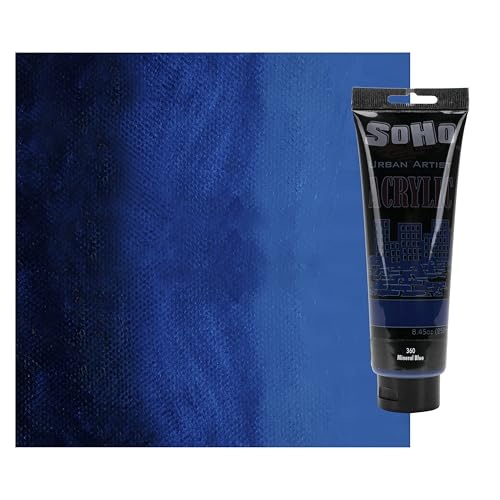 Soho Urban Artist Heavy Body Acrylic Paint - 250 ml Tube - Mineral Blue - Thick, Rich Color, Excellent Coverage, Professional Quality - Artists Acrylic Paint - color: Mineral Blue, size: 8.45 Fl Oz (Pack of 1)