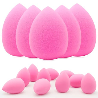 12 Pieces Professional Makeup Sponge Set,Latex Free Flawless Soft Setting Face Puffs,Beauty Sponge Blender Cosmetic Applicator for Powder,Liquid,Facial Makeup Tools - color: 12Pcs Pink