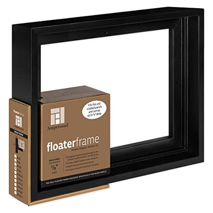 Ampersand Floaterframe for Wood Panels, 7/8 Inch Depth, Bold, 9x12 Inch, Black (FBOLD780912B) - color: Black, size: 9"x12"