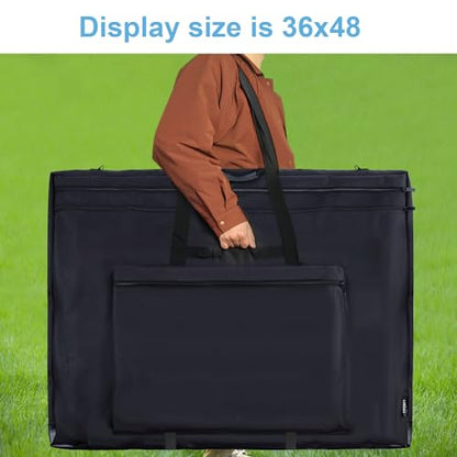 JJRING 36x48 Art Portfolio Tote Bag - Large Carrying Storage Case with Handle & Adjustable Shoulder Strap, Portfolio Folder for Artwork, Posters, Canvas, Drawing Boards - size: 36''*48''