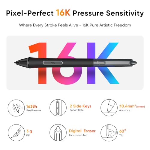 XP-PEN Artist 13.3 Pro V2 Drawing Tablet with Screen, 16K Pressure Sensitivity Digital Drawing Tablet for PC Mac Chromebook Android, Fully Laminated Graphic Tablet with Pen, Foldable Stand Included - color: black, size: 13.3 inch