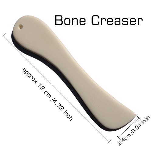 Genuine Bone Folder Set, Scoring, Creasing, Folding, Burnishing Tool | For Bookbinding Paper and Leather Crafts, Scrapbooking Origami Card Making Crafting,100% Cattle Bone