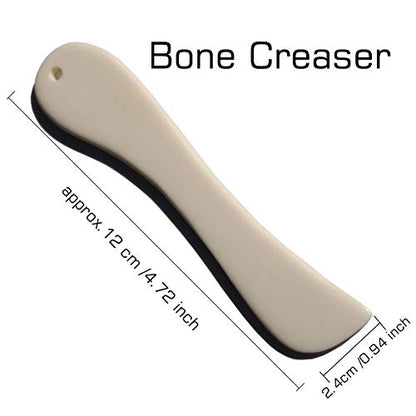 Genuine Bone Folder Set, Scoring, Creasing, Folding, Burnishing Tool | For Bookbinding Paper and Leather Crafts, Scrapbooking Origami Card Making Crafting,100% Cattle Bone