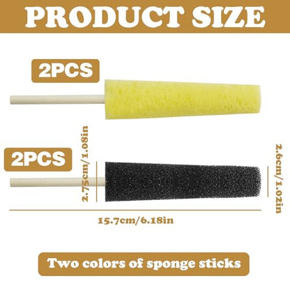 Sponge Stick Pottery Sponges Ceramic Tools Burr Repair, Pottery Trimming Tools Two Colors Holder for Clay Making Ceramic Accessories for Artist Carving and Shaping Supplies