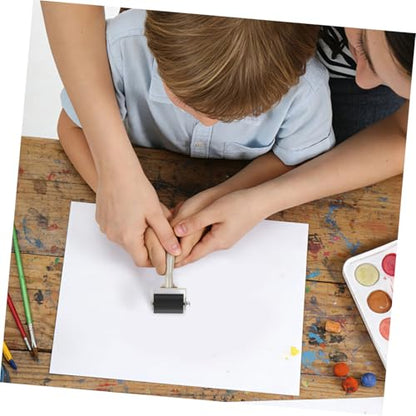 COOPHYA 4Pcs Rubber Roller Set for Children Ink Roller for Printmaking Handheld Crafting Tool for Boys and Girls for Art Projects and DIY Activities