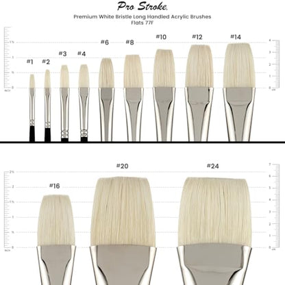 Creative Mark Pro Stroke Premium White Chungking Hog Bristle Artist Paint Brush - Flat # 2 - Natural Bristle Brush w/Great Control Suitable for Oils, Watercolors, Acrylics, Alkyds, Caseins - size: 2