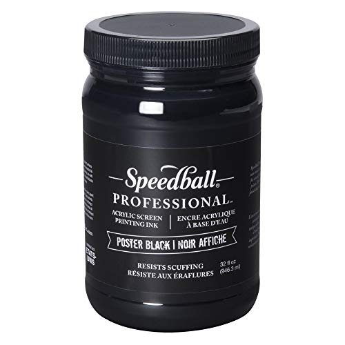 Speedball Professional Acrylic Screen Printing Ink, 32-Ounce, Poster Black - color: Poster Black