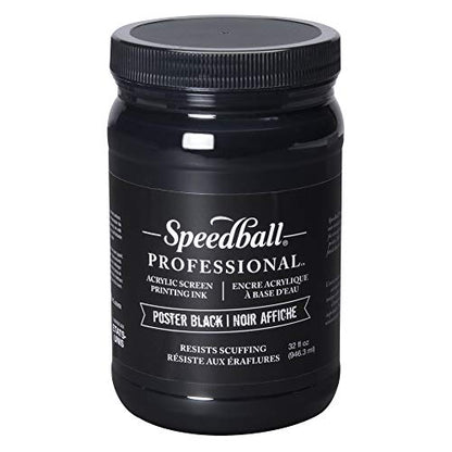 Speedball Professional Acrylic Screen Printing Ink, 32-Ounce, Poster Black - color: Poster Black