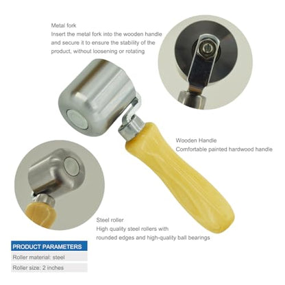 Steel Seam Roller for PVC TPO EPDM Roofing Vinyl Decking 2inch Professional Heavy Steel Heavy Application Rolling Wheel Roller (1)