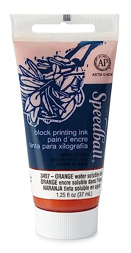 Speedball SPD-3407 Water Soluble Block Printing Ink, Orange, 1.3 oz - color: Multicolor