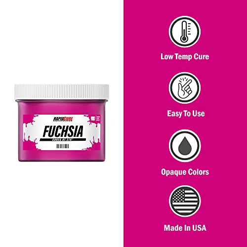 Rapid Cure® Screen Printing Ink Fuchsia (Quart - 32oz.) - Plastisol Ink for Screen Printing, Fast Curing Fabric Paint - Screen Print Direct®, USA Made - color: Fuchsia, size: 32 fl oz
