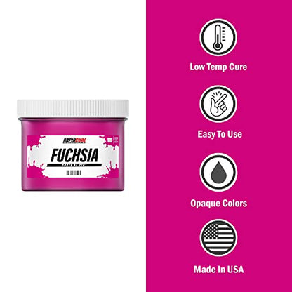 Rapid Cure® Screen Printing Ink Fuchsia (Quart - 32oz.) - Plastisol Ink for Screen Printing, Fast Curing Fabric Paint - Screen Print Direct®, USA Made - color: Fuchsia, size: 32 fl oz