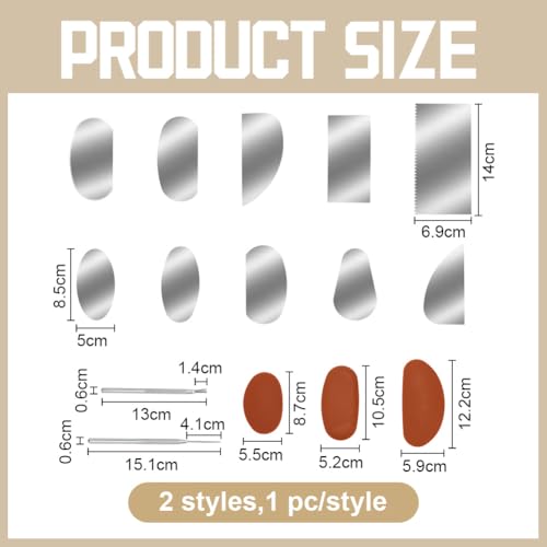 WEBEEDY 15 Pcs Pottery Clay Sculpt Tools Set Professional Sculpting Kit with 3 Silicone Carving Tools, 10 Stainless Steel Scrapers, 1 Needle Tool & 1 Detail Pin for Clay Modeling Trimming