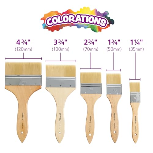 Colorations Large Area Paint Brushes - Set of 5 Sizes