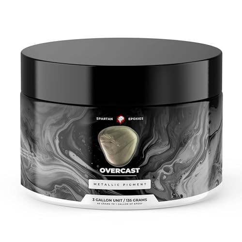 Spartan Epoxies Metallic Pigment Powder for Epoxy - 30 Unique Colors, 4oz for 1 Gallon and 12oz for 3 Gallons of Clear Epoxy, Made in the USA (Overcast, 12oz (135 Grams)) - color: Overcast, size: 12 oz (135 grams)