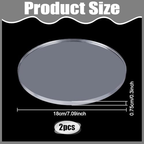 NBEADS 2Pcs Monoprinting Print Plates, 7Inch Round Gel Printing Plates Clear Class Printmaking Supplies for Art for Card Making Scrapbooking Arts and Crafts