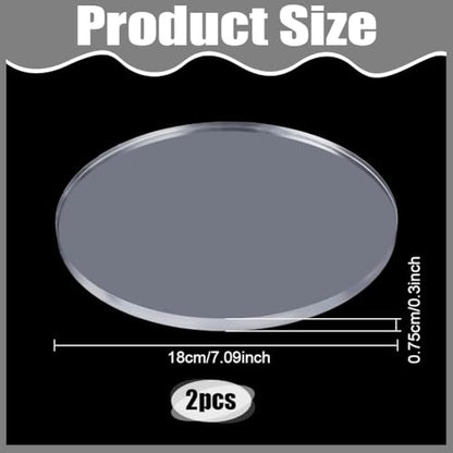 NBEADS 2Pcs Monoprinting Print Plates, 7Inch Round Gel Printing Plates Clear Class Printmaking Supplies for Art for Card Making Scrapbooking Arts and Crafts