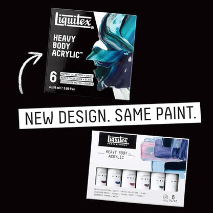Liquitex Professional Heavy Body Acrylic Paint, 6 x 59ml (2-oz), Muted Collection + White - style: Muted Set 6 x 59ml (2-oz)