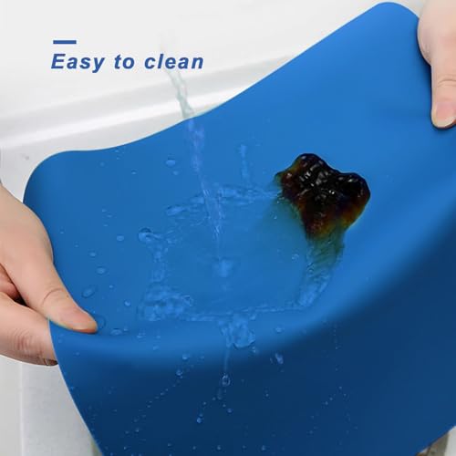 Silicone Placemats, Food-Grade Non-Slip Waterproof, Dining, Countertop Protector, Kitchen Counter Mat, Heat Resistant, Baking mat Dishwasher Safe - color: Classic Blue, size: 15.7 x 11.8 in - 2pcs (0.03 in)