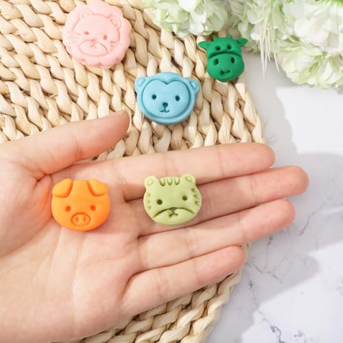 ORIGACH 12 Style Cute Animal Clay Cutters, Animal Studs Polymer Clay Cutters Set Cat Bear Pig Cow Clay Cutters for Earring Making Small Animal Face Studs Clay Cutters for Jewelry Making - style: Animal