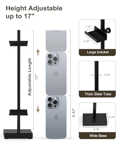 Adjustable Tabletop Easel Stand, Picture Easels for Display Up to 17" H, Black Metal Picture Frame Holder Stand Table for Art, Photo (1 Pack) - color: Black 1Pack