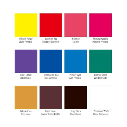 Artist's Loft 12 Color Gouache Paint Set - Academic Level 1