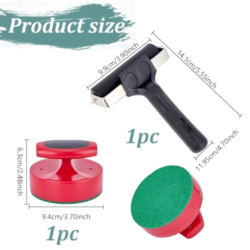 UNICRAFTALE 94x63mm Red Block Printing Baren and Black Rubber Roller for Crafting Brayer Rollers Tool Paint and Ink Rollers Tool for Stamping and Scrapbooks Screen Print Making