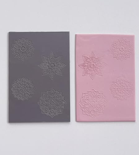 GYYCBXM 7 Pcs Polymer Clay Texture Sheets Mat, Works with Polymer Clay Cutter & Embossing Roller, DIY Tools for Pottery Earrings Jewelry Making Crafts