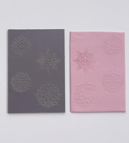 GYYCBXM 7 Pcs Polymer Clay Texture Sheets Mat, Works with Polymer Clay Cutter & Embossing Roller, DIY Tools for Pottery Earrings Jewelry Making Crafts