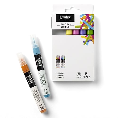 Liquitex Professional Paint Marker Set, 6 Piece, Vibrants - style: Vibrant Fine 6 Set