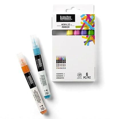 Liquitex Professional Paint Marker Set, 6 Piece, Vibrants - style: Vibrant Fine 6 Set