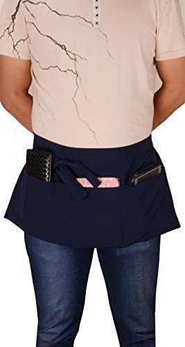 Resist water 3 big Pockets Waist Server Apron Kitchen Restaurant Unisex Half Aprons - color: Navy