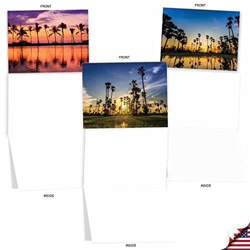 The Best Card Company - Box of 10 All Occasion Cards Blank (4 x 5.12 Inch) - Scenic Landscape Cards Assorted - Palm Beaches M6457OCB-NB - style: Palm Beaches